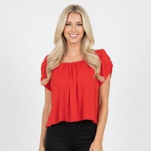 Altr’D State size small red boho tie sleeve top